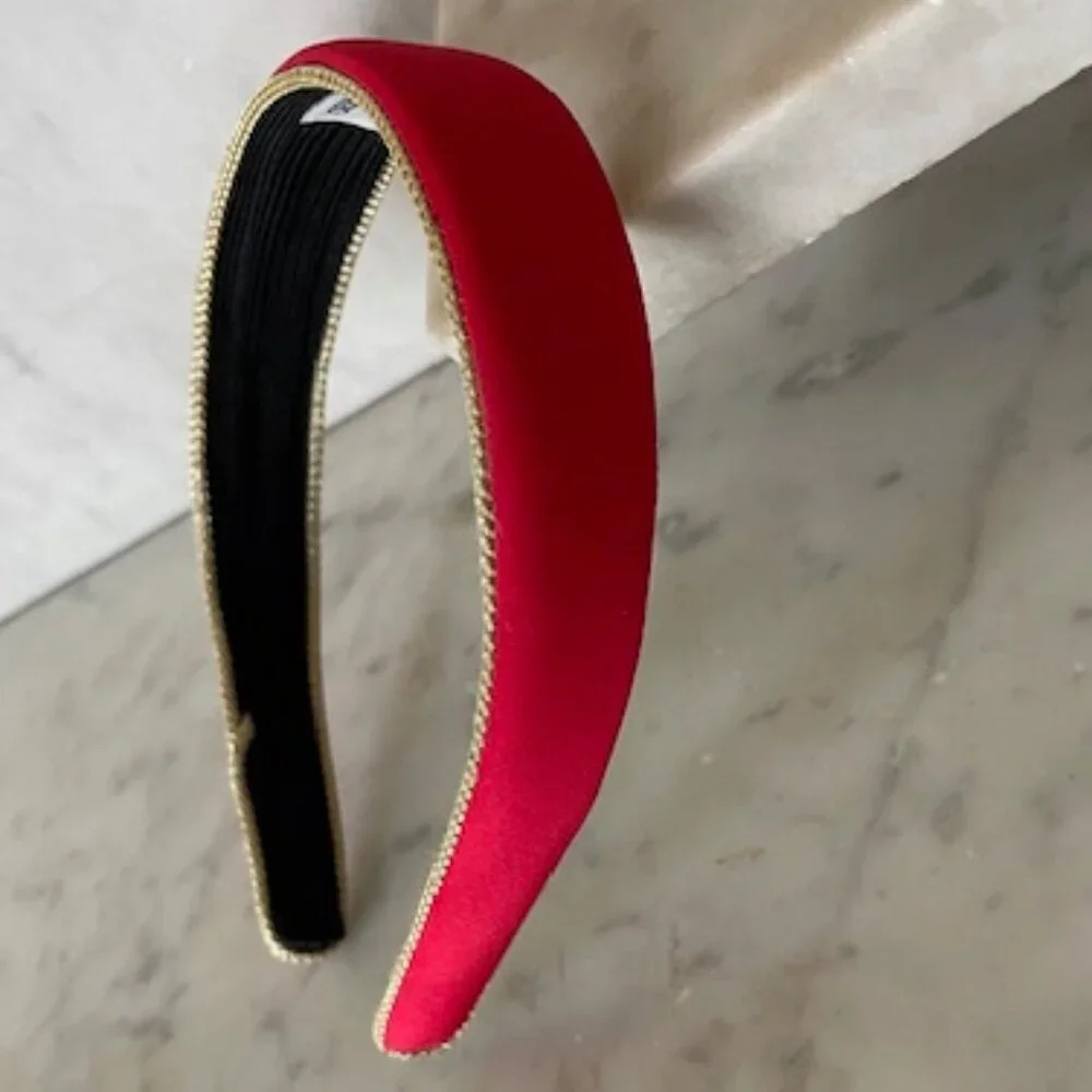 DEBORAH RHODES MOCHA Red Gold Padded Vintage Headband